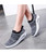 Dark grey flyknit stripe slip on rocker bottom shoe sneaker 04