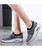 Dark grey flyknit stripe slip on rocker bottom shoe sneaker 03