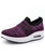 Purple flyknit stripe slip on rocker bottom shoe sneaker 01