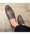 Grey retro toned leather slip on dress shoe 13