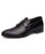 Black croco skin pattern tassel leather slip on dress shoe 01