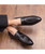 Black croco skin pattern tassel leather slip on dress shoe 08