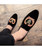 Black classic pattern nubuck leather slip on dress shoe 07