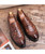 Brown check leather slip on dress shoe with tassel 11 Brown check leather slip on dress shoe with tassel 11