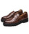 Brown check leather slip on dress shoe with tassel 12 Brown check leather slip on dress shoe with tassel 12