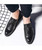 Black brogue leather slip on dress shoe with tassel 13