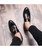 Black buckle tassel leather slip on dress shoe 09