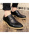 Black derby leather dress shoe retro tone 02