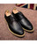 Black derby leather dress shoe retro tone 13