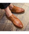 Brown derby leather dress shoe retro tone 05