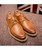 Brown derby leather dress shoe retro tone 13