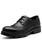 Black derby pattern height increase leather dress shoe 01