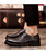 Black derby pattern height increase leather dress shoe 10