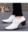 White leather oxford dress shoe croco skin pattern 07