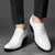 Men's white leather oxford dress shoes croco skin pattern 04