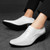 Men's white leather oxford dress shoes croco skin pattern 05