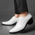 Men's white leather oxford dress shoes croco skin pattern 06