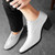 Men's white leather oxford dress shoes croco skin pattern 07