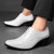 Men's white leather oxford dress shoes croco skin pattern 08