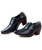 Black leather oxford dress shoe croco skin pattern 09