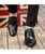 Black leather oxford dress shoe croco skin pattern 07