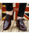 Red leather oxford dress shoe croco skin pattern 06