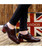 Red leather oxford dress shoe croco skin pattern 07