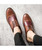 Red brown two tone brogue leather derby dress shoe 14