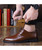 Brown leather derby dress shoe in plain 08