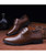 Brown leather derby dress shoe in plain 14