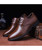 Brown leather derby dress shoe in plain 13