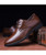 Brown leather derby dress shoe in plain 15