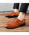 Brown brogue rivet leather derby dress shoe 10