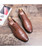 Brown brogue leather oxford dress shoe 12