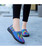 Blue check mix color weave slip on shoe sneaker 07