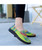 Green check mix color weave slip on shoe sneaker 04