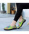 Green check mix color weave slip on shoe sneaker 10