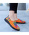 Orange check mix color weave slip on shoe sneaker 07