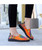 Orange check mix color weave slip on shoe sneaker 08
