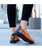 Orange check mix color weave slip on shoe sneaker 09