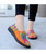 Orange check mix color weave slip on shoe sneaker 10