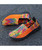 Orange check mix color weave slip on shoe sneaker 12
