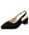 Black low cut plain slip on slingback heel sandal 01