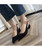 Black low cut plain slip on slingback heel sandal 02