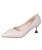 Beige mid heel slip on dress shoe in plain 01