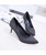 Grey slip on high heel dress shoe in plain 05