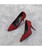 Red suede slip on mid heel dress shoe 08