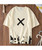 Yellow X cross animation print short sleeve t shirt 05