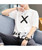 White X cross animation print short sleeve t shirt 01