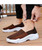 Men's brown check weave slip on shoe sneaker 11